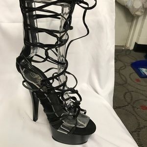 6" spike heel sandal with platform new